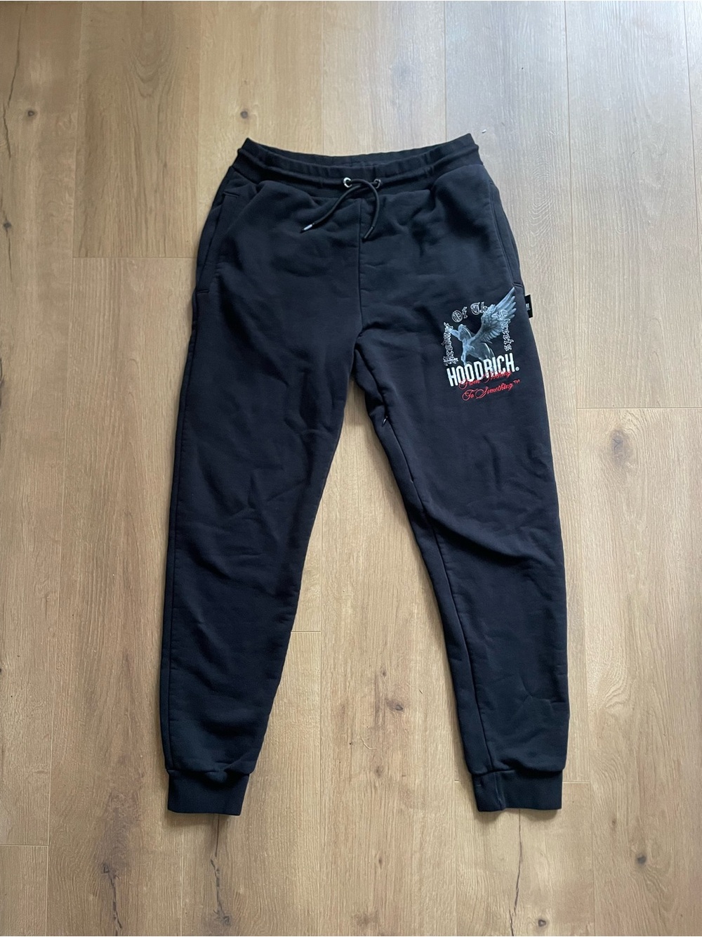 Hoodrich Black Graphic Logo Joggers Men’s size medium